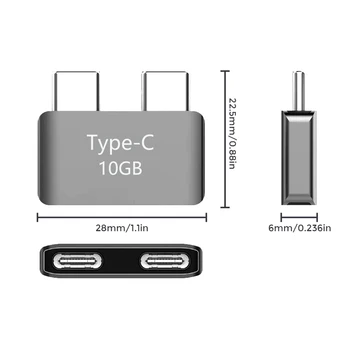 10 gbps com USB Dual-Tipo C Curto Extensor Macho para Fêmea Adaptador de Extensão do Portátil Cabo Conector Externo do Plug para o MacBook Pro /Air