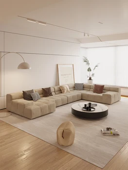 Italiano minimalista sofá grande sala de estar moderno e simplicidade de design italiano high-end sofá modular