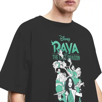 Disney Raya E O Último Dragão T-Shirt Dos Homens Dos Desenhos Animados De Humor Puro Algodão Tees O Pescoço De Manga Curta T-Shirt De Verão Tops