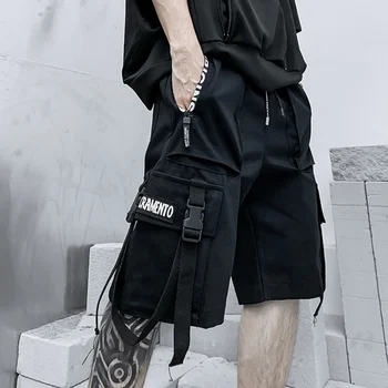 Verão Tipos de Homens arajuku Streetwear Casual do Homem Caro Tipos Fasion Tecwear Japonês Coreia ip op Punk Masculino Clotin