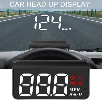 F11 Alarme de Segurança OBD2 GPS Sistema Dual de Carro Head Up Display de 3,5 Polegadas de Água de Óleo Temp Velocímetro Inteligente HUD Diagnóstico Ecrã LCD