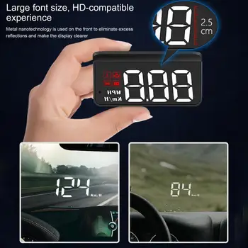 F11 Alarme de Segurança OBD2 GPS Sistema Dual de Carro Head Up Display de 3,5 Polegadas de Água de Óleo Temp Velocímetro Inteligente HUD Diagnóstico Ecrã LCD