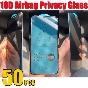 50pcs 18D Privacidade de Vidro Temperado Protetor de Tela Tampa do Filme Anti Espião Para iPhone 14 Pro Max 13 Mini 12 11 XR XS X 8 7 6 Além de SE