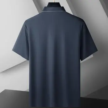 8XL 7XL 6XL 2023 Novo Top de Verão de Negócios de Qualidade Shirts Para os Homens de Manga Curta Lapela da Camisa de Polo de Mens Casual Solta camisa masculina