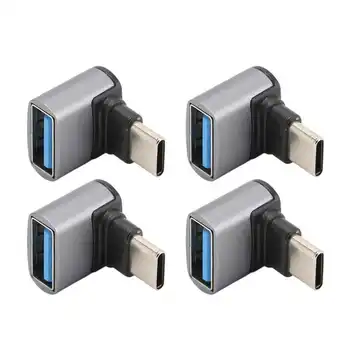 4pcs/set Ângulo Direito USB C para Adaptador USB de 10 gbps, Alta Velocidade de 90 Graus Usb Fêmea para Tipo C Macho Adaptador para Telefone Portátil
