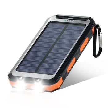 A Energia Solar Banco 20000mAh PowerBank Carregador de Bateria Externa Para Samsung S22 iPhone 14 X Impermeável Poverbank com Bússola Luz