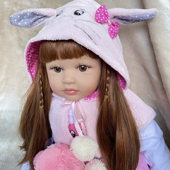 60cm de Silicone Vinil Renascer Boneca de Brinquedo para Menina Requintada Princesa Criança Viva Bebês Criança Presente de Aniversário de Brincar de casinha de Brinquedo