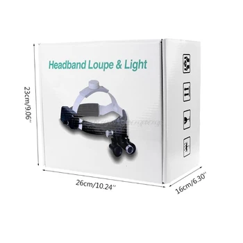 3,5 X Ampliar LED de Alta Intensidade de Luz do Farol Cabeça Lupa Binocular Lupas Recarregável D13 19