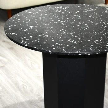 Nordic luxo moderno de ferro mesa de café, sala tijoleira superior de café redonda mesa de mármore natural atacado de personalização