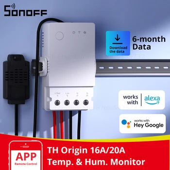 SONOFF TH Origem 16A 20A wi-Fi Smart Switch com a Temperatura, Umidade do Monitor Inteligente de Automação residencial por Alexa Google Assistente