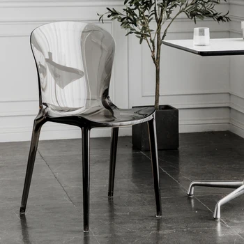 Nordic Modernas Cadeiras De Plástico Ergonômico Exclusivo Cadeiras Transparentes Única De Espera Jantar Silla Plegable Decoração De Interiores