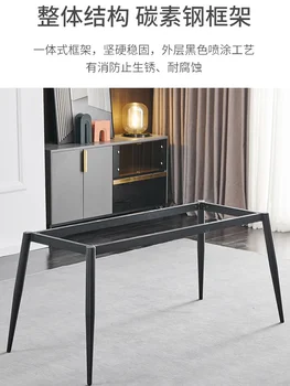 Rock placa de mesa e cadeira de jantar combinação pequena família de tipo moderno, simples luz de luxo retangular Nórdicos tabela