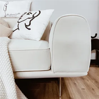 Luxo minimalista, sala de estar pequena e plana matte sofá de veludo Nórdicos minimalista linha reta tecnologia pano descartável sofá