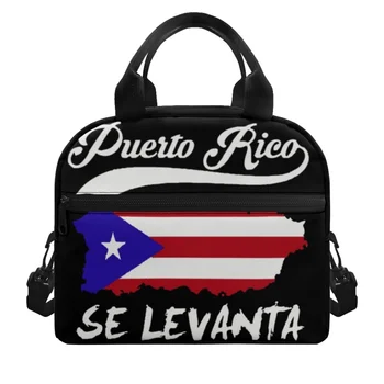 FORUDESIGNS Porto Rico Bandeira Criativo Térmica Escolares para Crianças Caixa de Almoço Leve no Ombro Útil Lancheiras Acampamento de Viagens