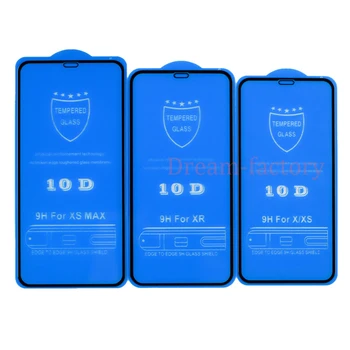 50PCS 10D Vidro Temperado Protetor de Tela para o iPhone 15 14 13 12 11 Mini Pro Max X Xs Max Xr