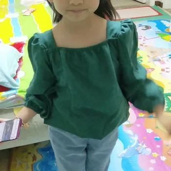 O Bebê Meninas Blusa Sólido Primavera, Outono Camisa De Crianças Para A Criança De Manga Longa, Blusas Crianças Roupas De Menina Tops Infantil 80~130