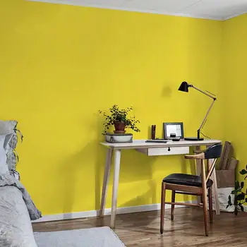 Nordic Simples Sólido de Cor Amarelo Limão, o Papel de Parede Moderna Sala de estar e Quarto de Fundo Mural de papel de Parede para parede