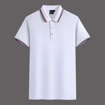 Nova Tendência de Design High-end Unisex Mercerizado de Algodão de Manga Curta Lapela da Camisa de Polo Casual T-shirt Sportswear