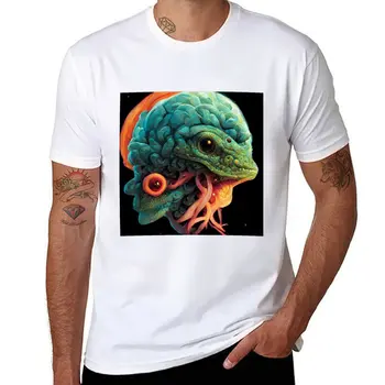 Novo lagarto cérebro T-Shirt de grandes dimensões t-shirts de manga Curta t-shirt de homem homens t shirts