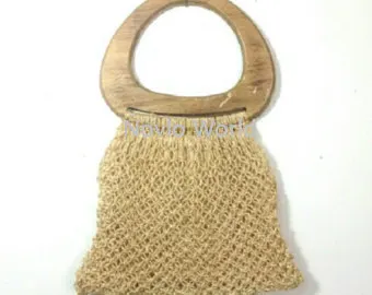 2-10-30pcs 15X12.5cm Smiley Forma de Bolsa Punho de Madeira Acessórios cabo de madeira para senhoras saco de crochê