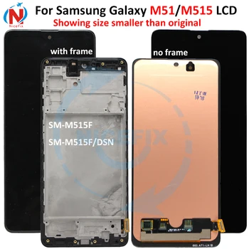 O OLED da Samsung M51 Display LCD Com moldura de Painel de Toque de Tela Digitalizador Assembly Pantalla Para Samsung M515 M515F/DSN de LCD