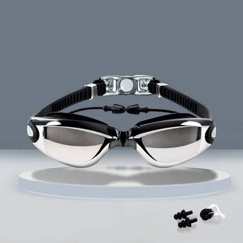 Mulheres, Homens, Óculos de proteção da Natação da Anti-Névoa UV HD Natacion Hombre de Silicone Ajustável de Mergulho, Óculos de Piscina Óculos