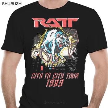 Ratt anos 80 da Banda Ratos No Estúdio de Música Controlador de Adulto Camiseta de Música Heavy Metal de moda de t-shirt dos homens do algodão marca teeshirt