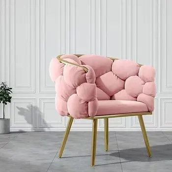 Luxo sofás maquiagem cadeiras de unhas quartos de vestir tabela encosto de fezes cor-de-rosa cadeira de sala de estar mobiliário de designer de cadeira de descanso