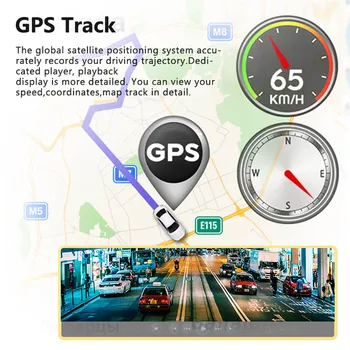 Carro DVR WiFi 4.0 Full HD 1080P Traço Cam, Câmera Frontal E Traseira do Gravador de Vídeo Monitor de Estacionamento Visão Noturna Caixa Preta GPS Tracker