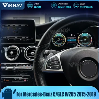 Carro de Tela Estéreo Para a Mercedes-Benz C/GLC W205 2015-2019 sistema Linux do LCD Digital do Cluster de Instrumentos Painel de instrumentos Velocímetro