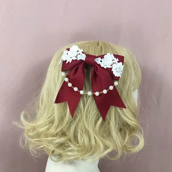 Lolita acessórios de cabelo da menina Japonesa bonito arco gancho de cabelo clip de lado os acessórios de cabelo gancho de cabelo clip-doce cocar