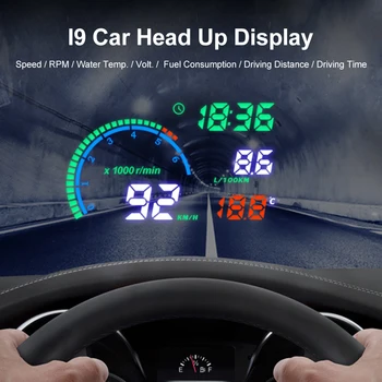 i9 Hud Obd2 Display Head-Up Display pára-brisa do Carro Projetores Velocímetro Digital Medidor de RPM Alarme Auto Acessórios do Carro Gadgets