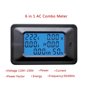 Grande Tela de 20/100A AC 110-250V LCD Digital Painel de Energia de Watt, o Medidor de Monitor de Tensão KWh Voltímetro Amperímetro