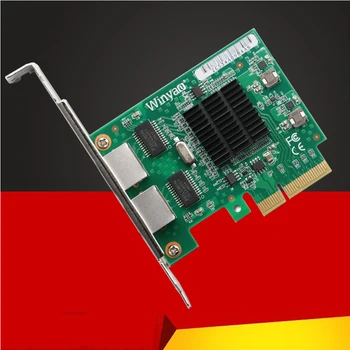PCIe 4x Gigabit Dual Port Server Network 2*RJ45 Lan o Adaptador de Cartão de 10/100/1000Mbps Controlador de Ethernet para área de Trabalho do PC 82576 E1G42E