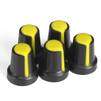 5PCS WH148 Potenciômetro Interruptor Botão Cap AG2 15X17mm de Plástico Amarelo, Botões de Ameixa Kit de Manopla