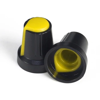 5PCS WH148 Potenciômetro Interruptor Botão Cap AG2 15X17mm de Plástico Amarelo, Botões de Ameixa Kit de Manopla