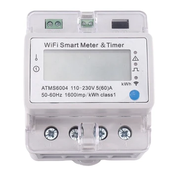 ATMS6004 Trilho Din wi-FI Medidor Inteligente de Energia do Medidor Smart wi-Fi Medidor de Temporizador Inteligente 4P Tuya WIFI Controle Remoto Medidor