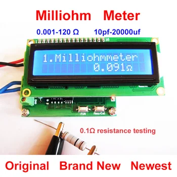 Alta Precisão Milliohm Medidor de 0 a 120Ohm Baixo Testador de Resistência de Medidor de Capacitância de Testes do Módulo de