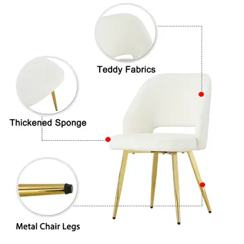 Minimalista Cadeira De Jantar Conjunto De Dois Móveis Da Sala Estofado Macio Cozinha Fezes De Veludo Com Pernas De Metal Moderno Cadeira De Secretária