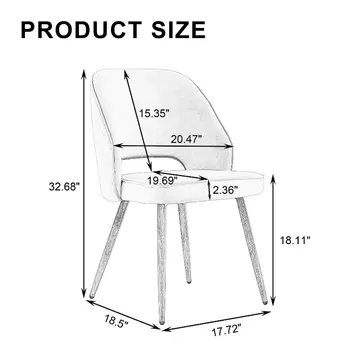 Minimalista Cadeira De Jantar Conjunto De Dois Móveis Da Sala Estofado Macio Cozinha Fezes De Veludo Com Pernas De Metal Moderno Cadeira De Secretária