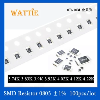 Resistor SMD 0805 1% 3.74 K 3.83 K 3.9 K 3.92 K 4.02 K 4.12 K 4.22 K 100PCS/monte chip resistores de 1/8W 2.0 mm*1,2 mm