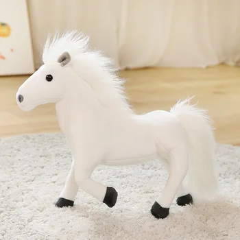 linda pelúcia branco cavalo de brinquedo macio recheado de cavalo boneca crianças' presente de aniversário cerca de 32 cm