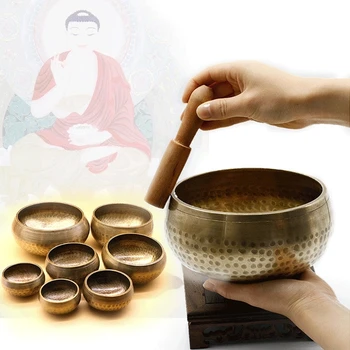 O Budismo Tibetano Tigela De Cantar Mão Martelado Yoga Cobre Chakra Meditação Presente