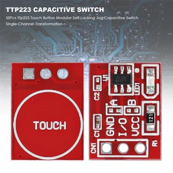 50Pcs Ttp223 Botão de Toque Modular Auto-Fecho Jog Capacitivo Mudar de Canal Único Transformação