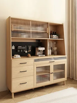 Aparador de madeira maciça armário alto armário, de famílias integradas de gabinete, moderno e minimalista, bar, armário do vinho, placa de orifício, t